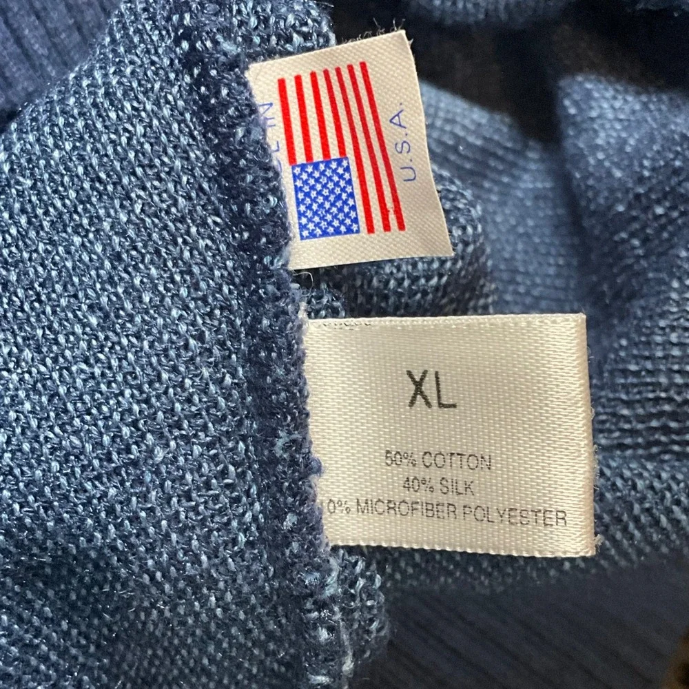 Vtg St.‎ Croix Collections Mondo Uomo Geometric Silk Blend Knit Sweater Mens XL